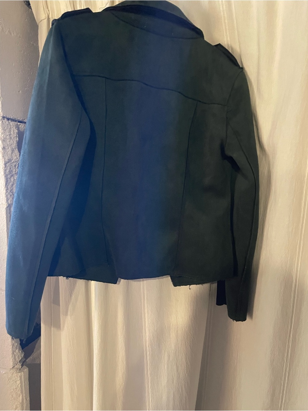 Philosophy Dark Green Structured Leather Jacket
